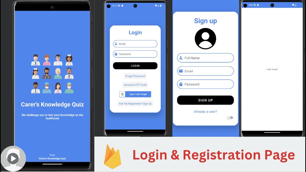 Healthcare App - Creating your first login & Registration Page - Part 7