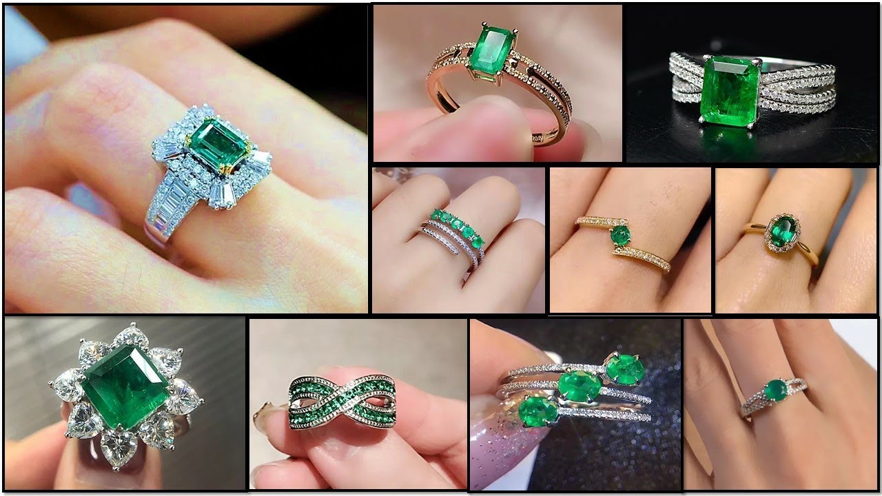 Latest Gold & Silver Emerald Ring Design 2020 /Most Beautiful Emerald Finger ring design for Women