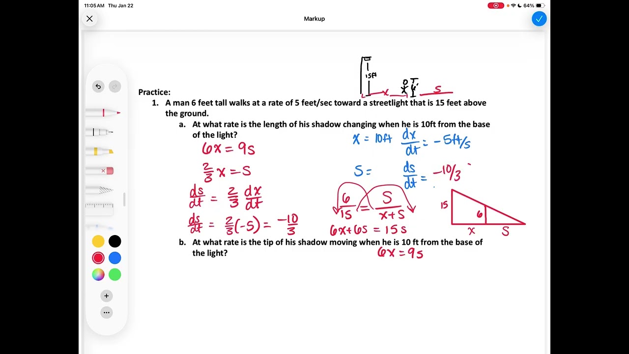 AP Calculus 5.6 Related Rates part 2