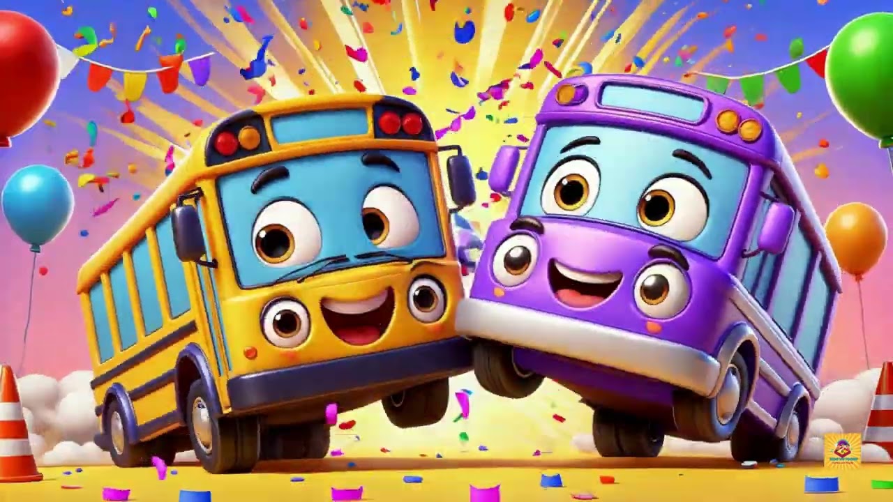 10 Little Buses | Kids Poems | Nursery Rhymes | Fun Nursery Poems for Children