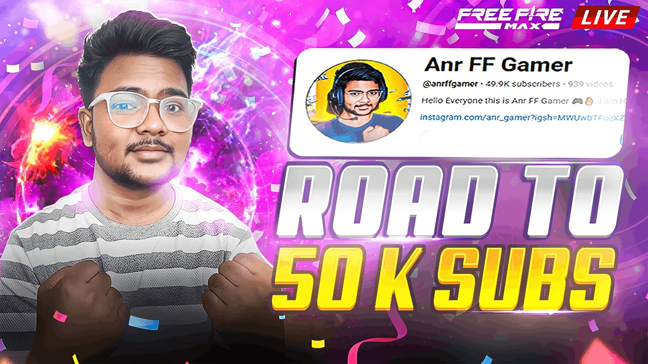 Booyah = 50RS Go 50K 🔥 Free Fire Live Telugu  #anrffgamer #fflivetelugu  #fftelugu