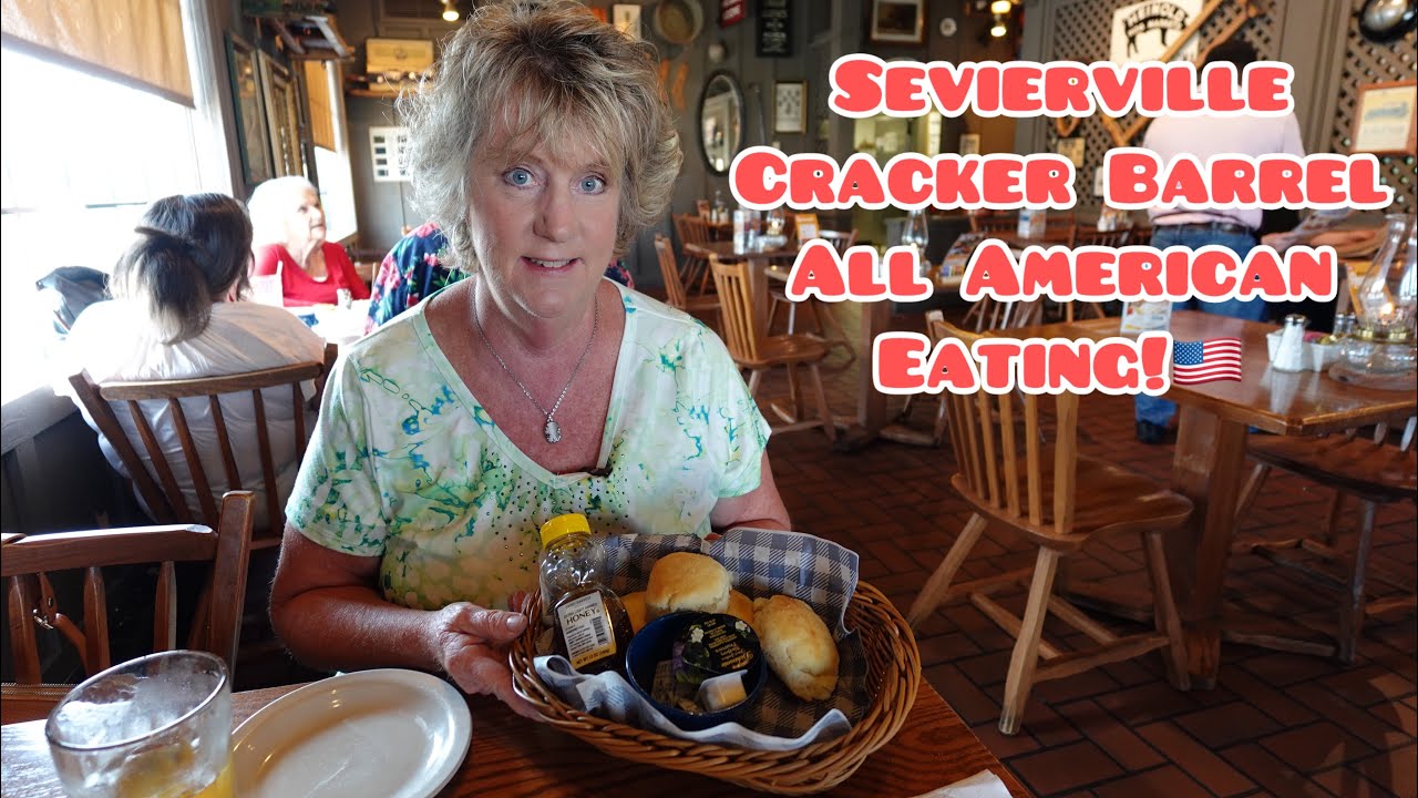 All American Eating at Cracker Barrel Sevierville Tennessee!