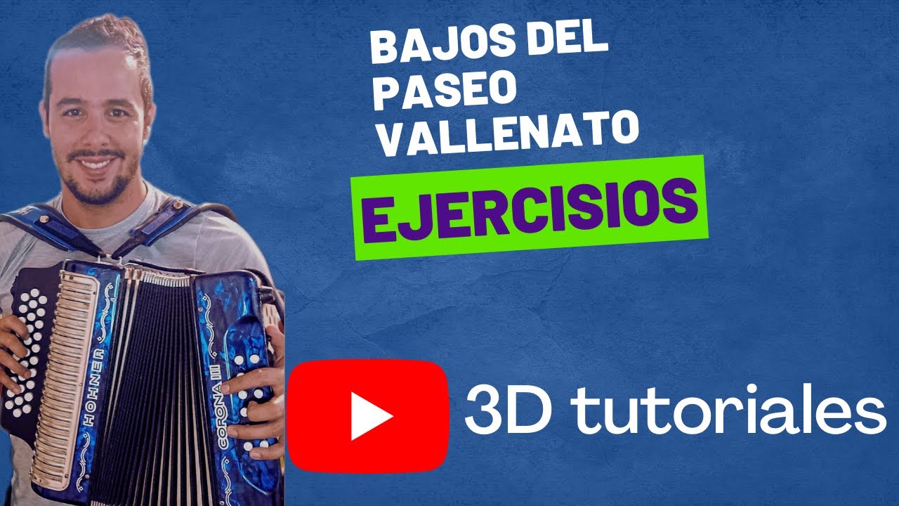 TUTORIAL DE ACORDEON:COMO TOCAR LOS BAJOS DEL ACORDEON-PASEO VALLENATO-ACORDEON 5 LETRAS.