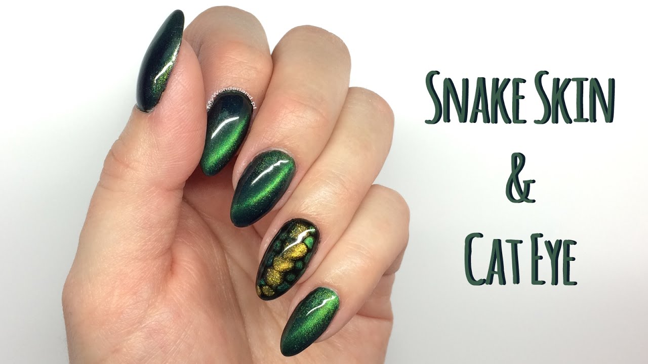 Cat Eye & Snake Skin Nail Art Tutorial || My Wonderland