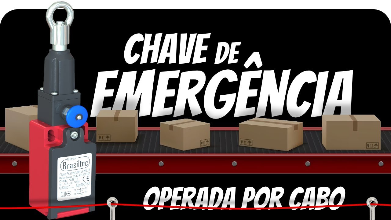 CHAVE DE SEGURANÇA acionada por cabo com 2NF e ruptura positiva para atender à norma NR12