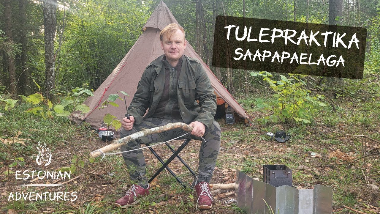 Öö metsas tipihostelis ja esimene tulevibuga ürgmehe kogemus (vibupuur/bow drill)