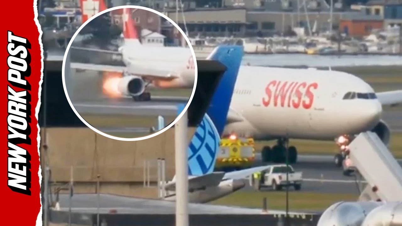 Terrifying Moment Swiss International Air Lines Flight Forced to Ground After Engine Fire