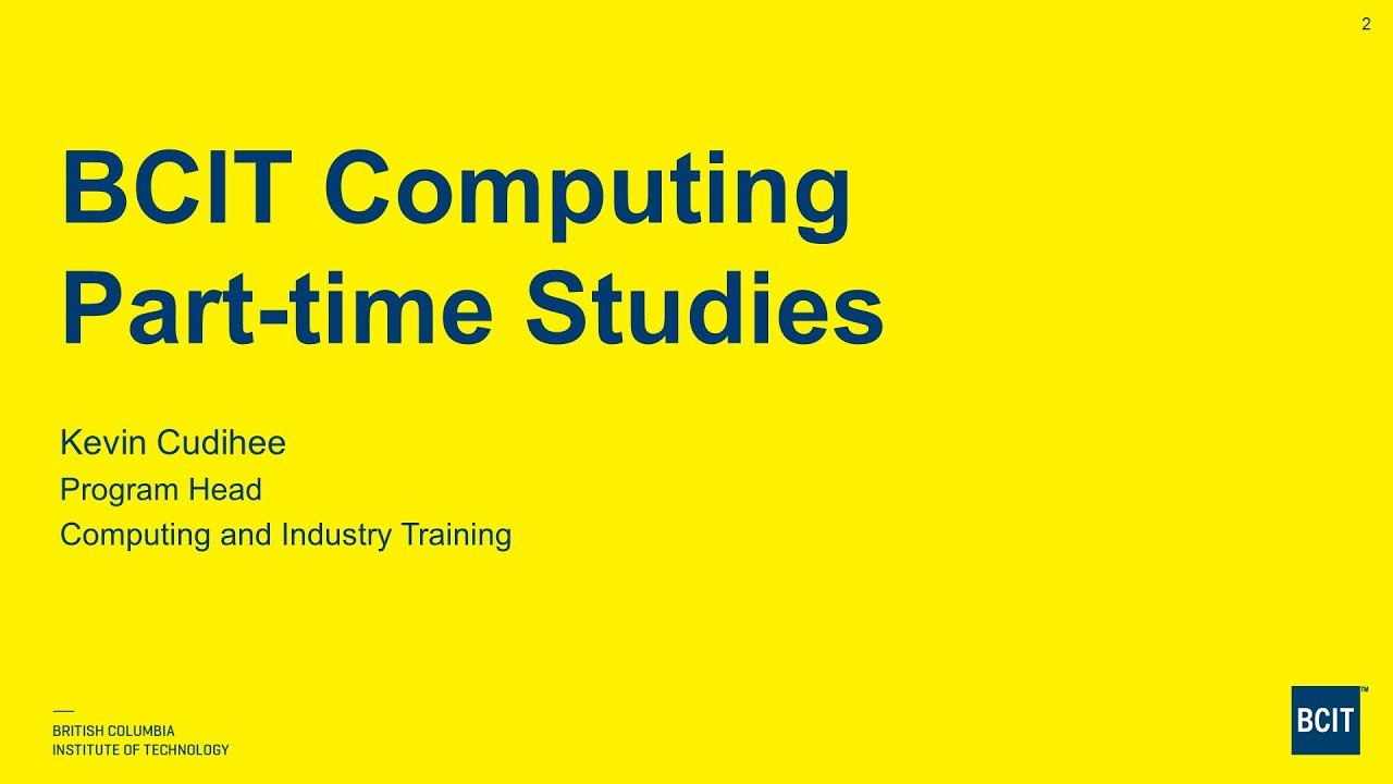 BCIT Computing Part-time Studies Info Session