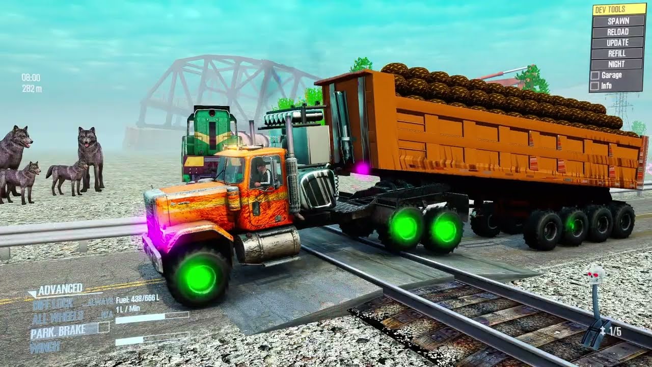 Spintires: Mudrunner | Dump Truck Container Trailer Mud Wrestling Match Day119