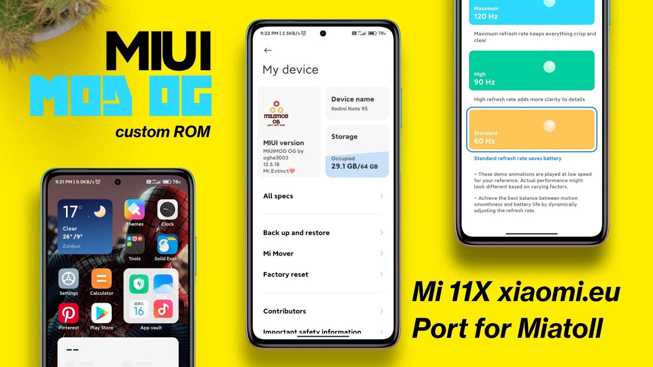 MIUI MOD OG Custom MIUI ROM | REVIEW | 120 Hz Refresh Rate🙄??