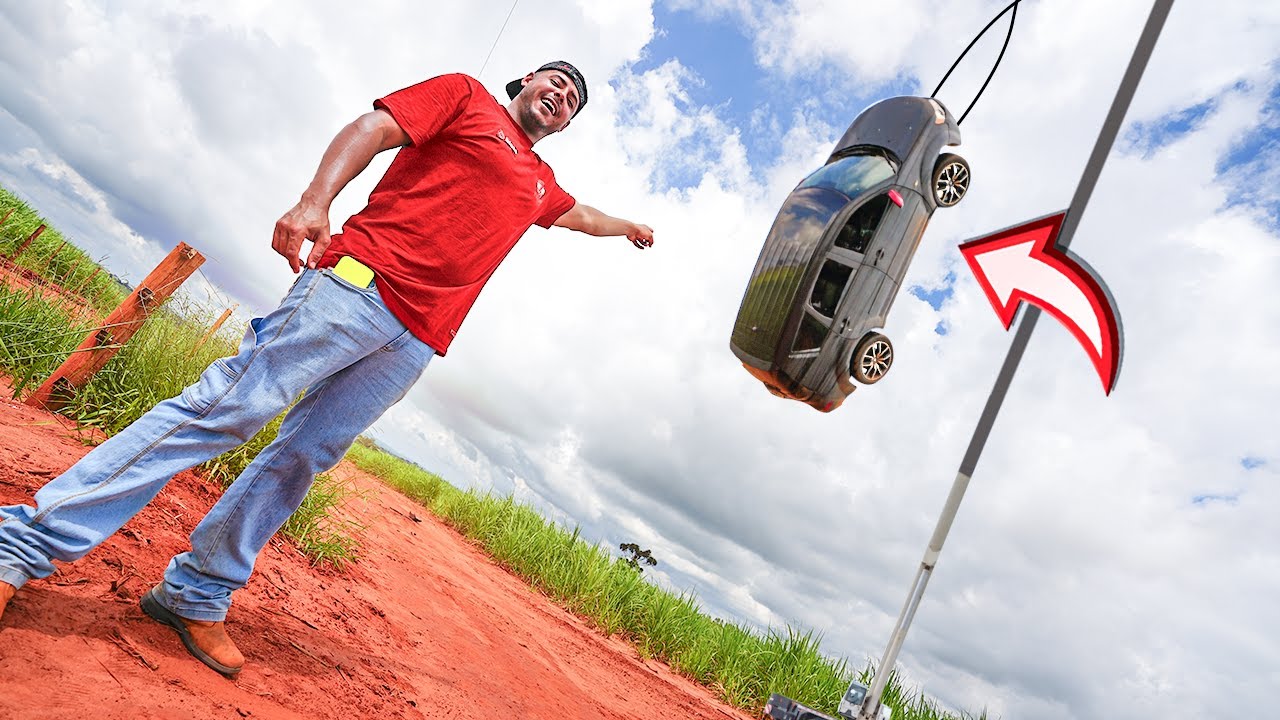 VOU JOGAR O CARRO DO REI DO GADO DO GUINDASTE!