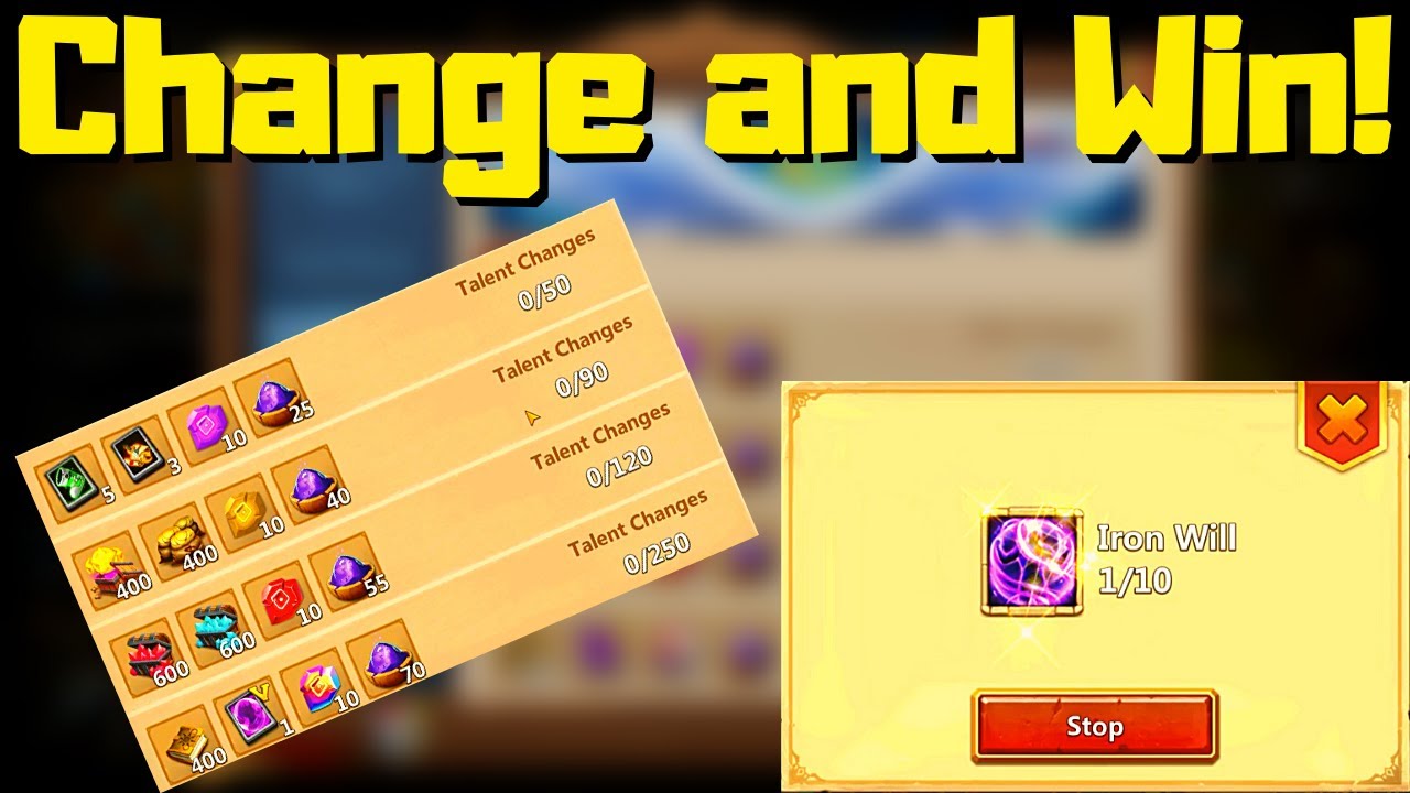 Free 2 Play | Change talents and Win Nice Rewards | Castle Clash