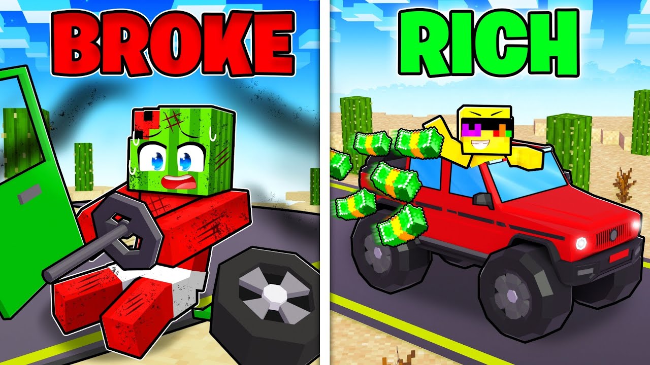 POOR vs RICH on a Dusty Trip in Minecraft