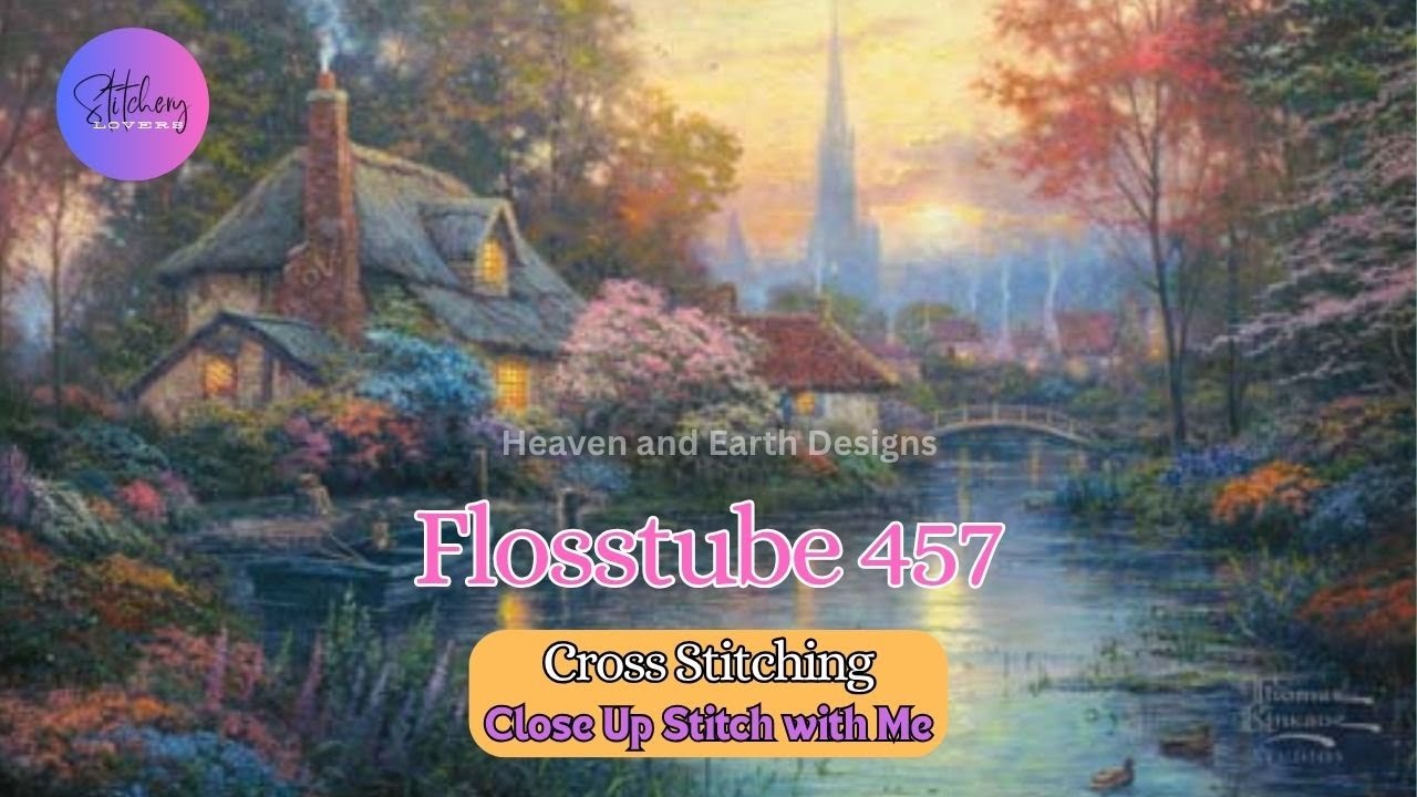 Cross Stitch HAED Mini Nanette's Cottage with Relaxing Music | Flosstube #457 | STITCHERY LOVERS