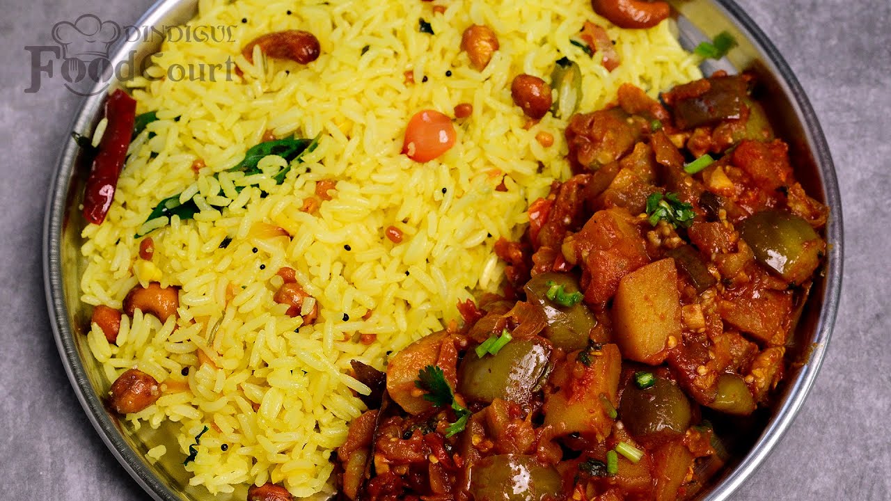 Simple & Tasty Lunch Combo/ Lemon Rice/ Brinjal Potato Masala
