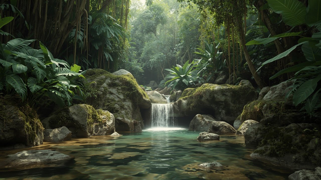 Forest Ambience, Water Sounds, Birds Singing, ASMR