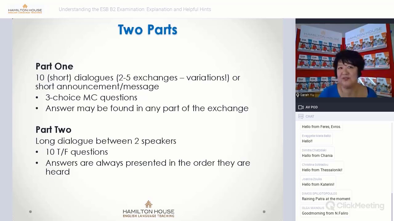 Webinar #4 - Understanding the ESB B2 Examination: Explanation and Helpful Hints