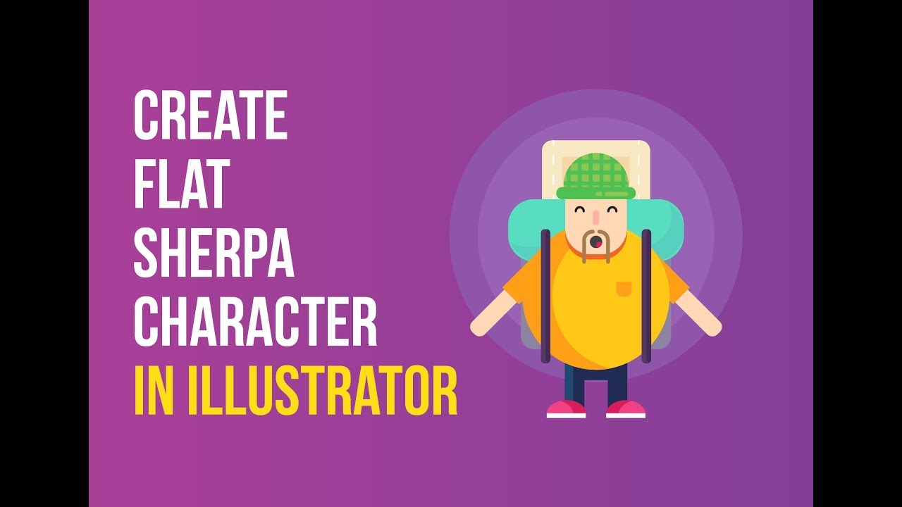 Flat character design tutorial- Cute Sherpa | Adobe Illustrator Tutorial