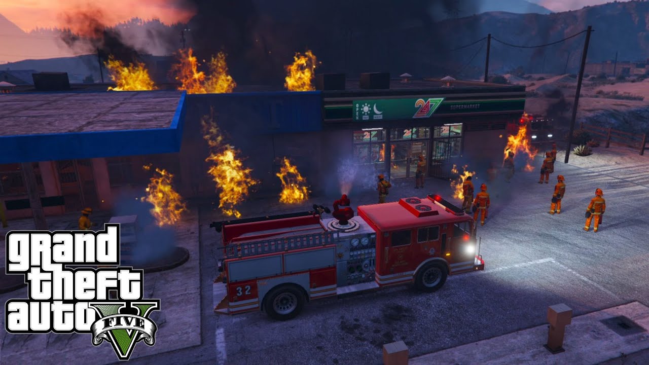 Jadi Petugas Pemadam Kebakaran Gawat Darurat! GTA 5 Mod Indonesia