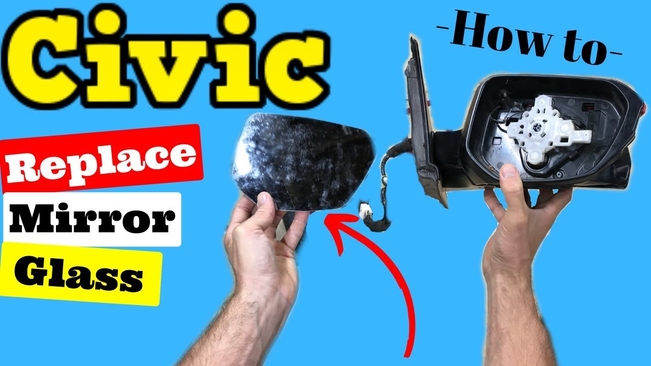 Honda Civic 2016-2019 Как заменить стекло зеркала