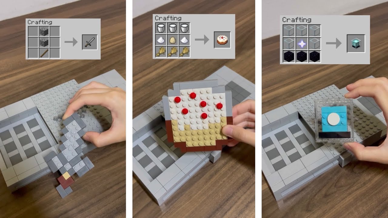 Crafting Minecraft items BUT Lego!