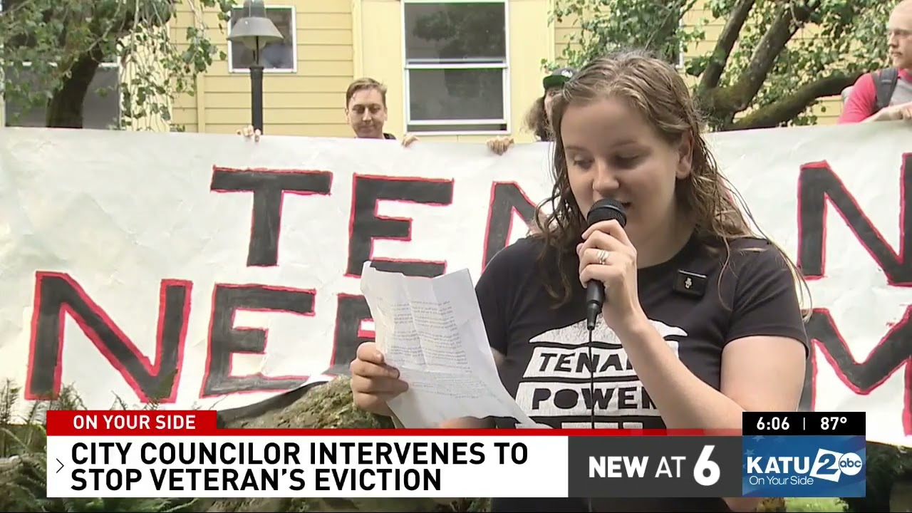 Tenant advocates rally over near eviction of veteran from low-income housing