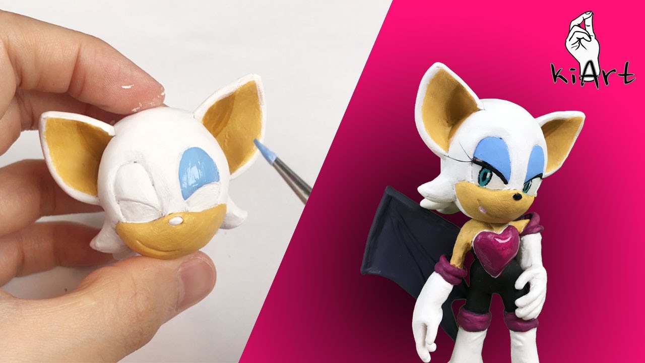 Create Rouge the Bat with Clay/ Sonic the hedgehog / Clay Art / Sculpey [kiArt 키아트 키아]