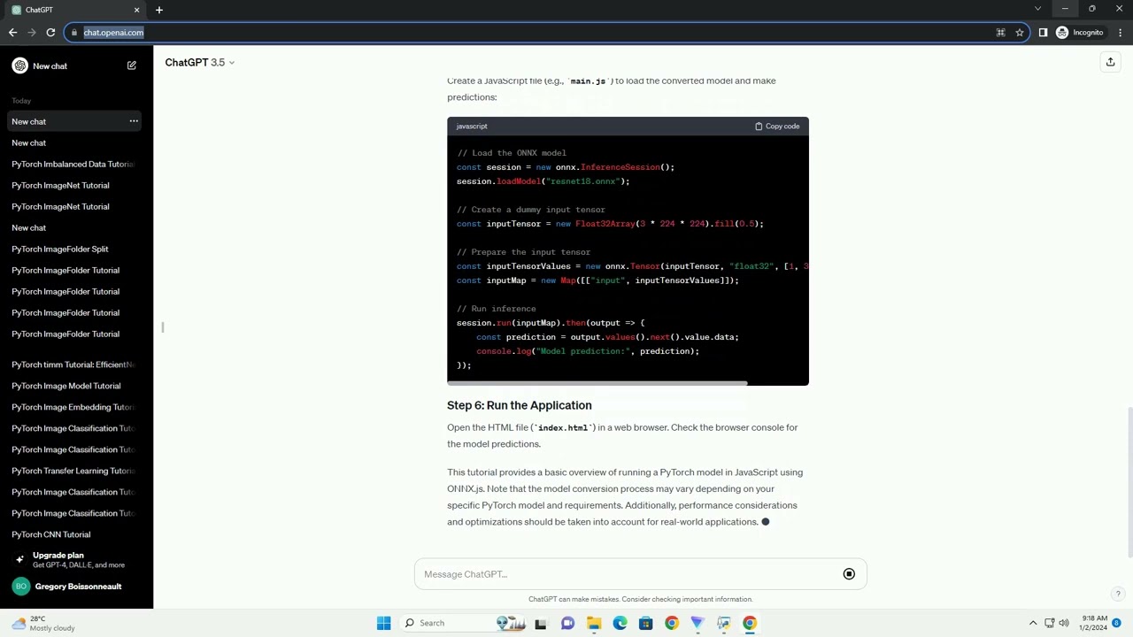 pytorch in javascript