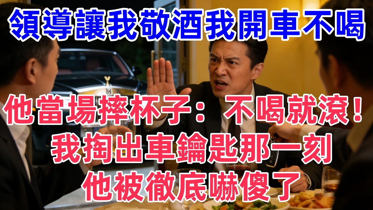 領導讓我敬酒，我說開車不喝，他當場摔杯子：不喝就滾！我掏出車鑰匙那一刻，他被徹底嚇傻了