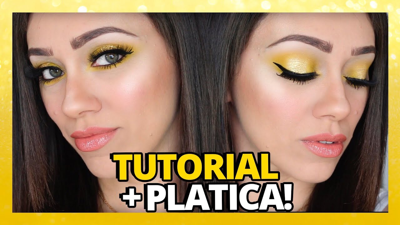 MAQUILLAJE USANDO SOLO SOMBRA AMARILLA! : TUTORIAL + PLATICA!