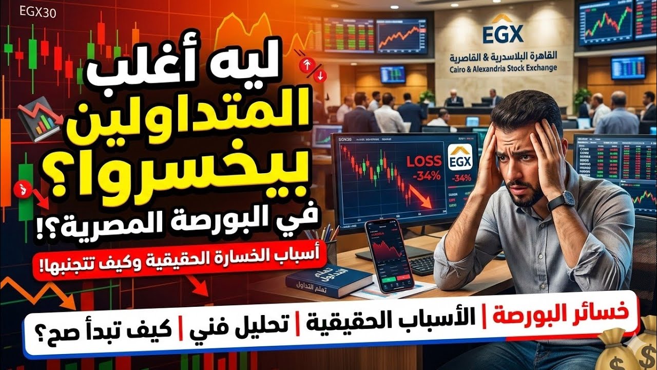 ليه أغلب المتداولين في البورصة المصرية بيخسروا؟|تعليم التداول“البورصة المصرية – التداول – تحليل فني”