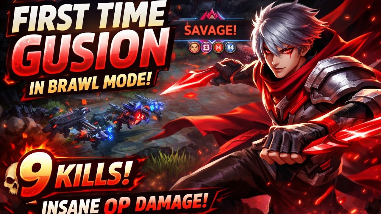 1️⃣ First Time Gusion 😱 | 9 KILLS in Brawl Mode 🔥 Insane OP Damage!