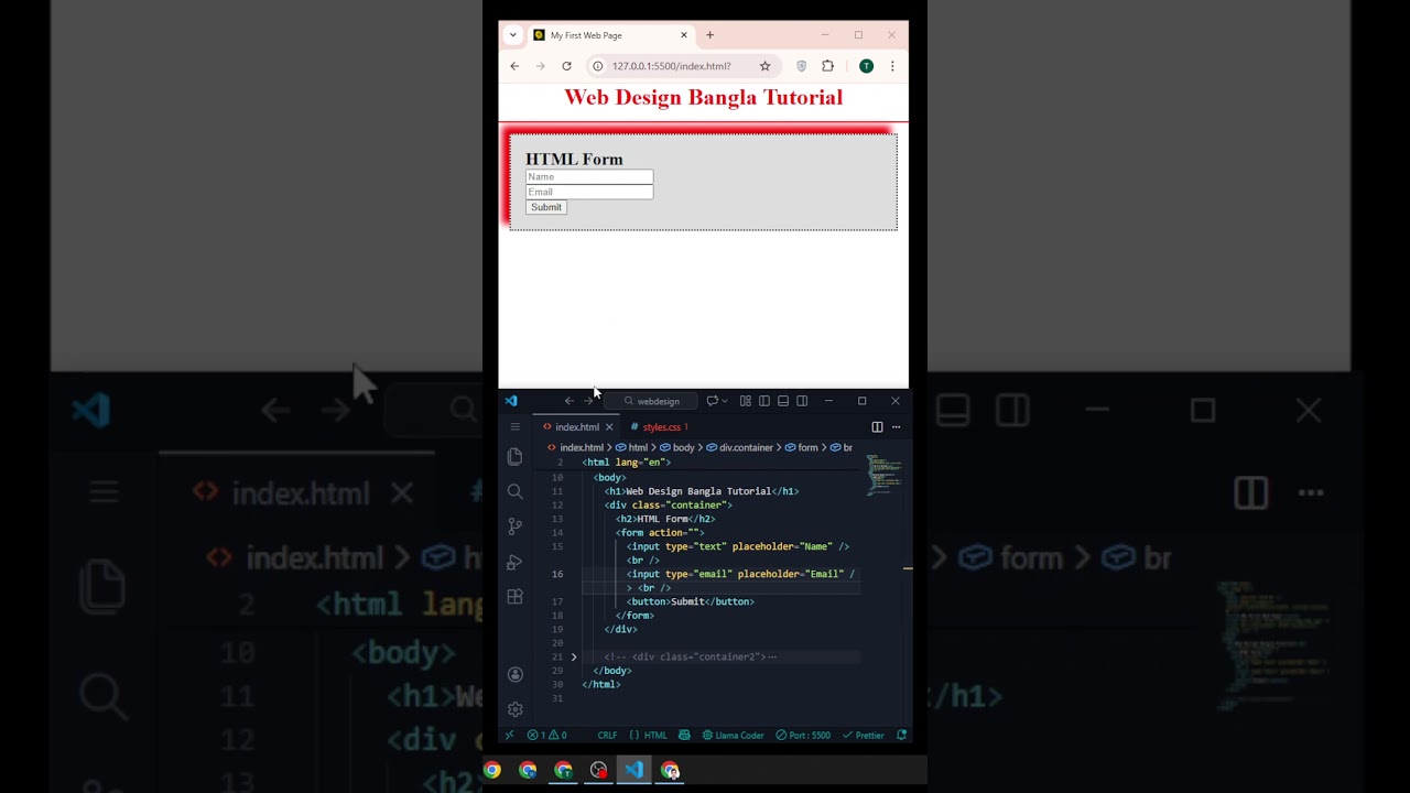 HTMl Form 2 part 35 #coding #frontendcourse #webdevelopment #programming #webdesign #javascript