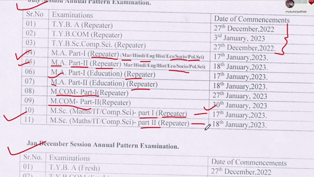 IDOL MCom/MA/MSc Exam Date Out l Fresher/Repeater July/Jan-Dec Session l Mumbai University l Mukund