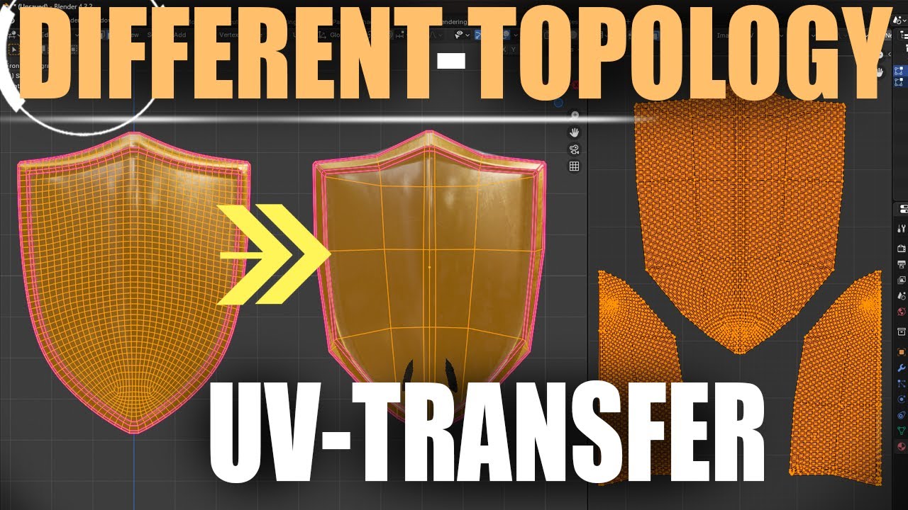Перенос UV-карты Blender с РАЗНОЙ топологией