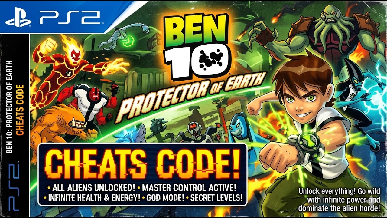 Ben 10 Alien Protector To Eart PS2 Cheat Code (Gameplay)