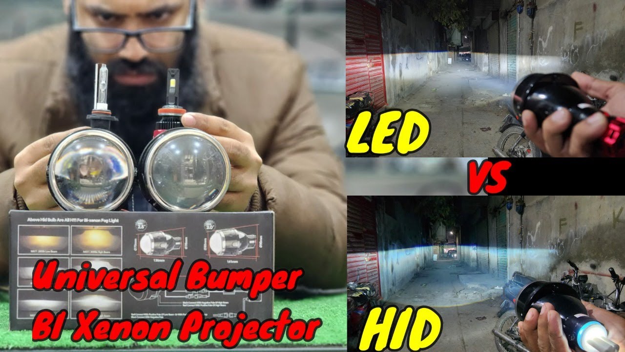 Universal Bumper BI Xenon Projector Supported Chrome Ring 3.0 Lens LED VS HID