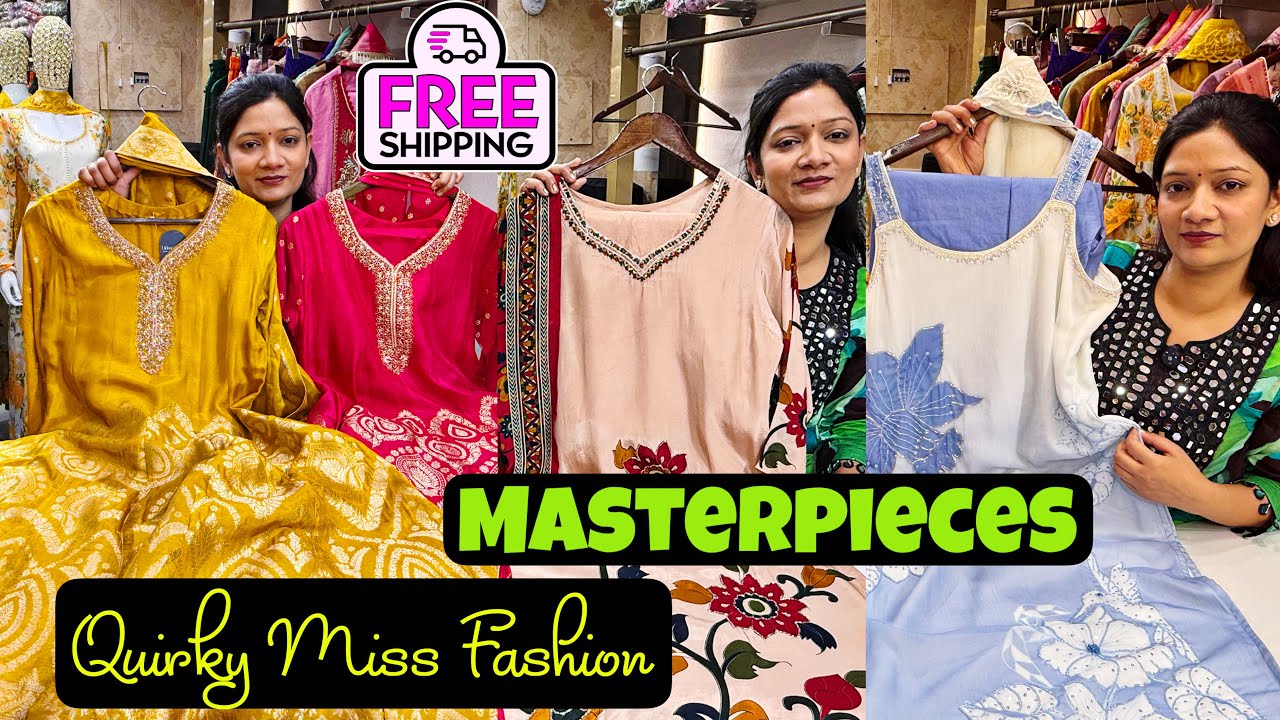 Stunning Cotton & PartyWear Suits, Chikankari Short Kurti, Noodle Strap Suits, Cord Set at Quirky MF