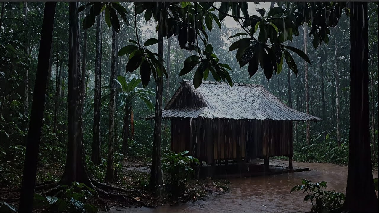Night Forest Rain & Thunder Sounds | ASMR for Deep Sleep