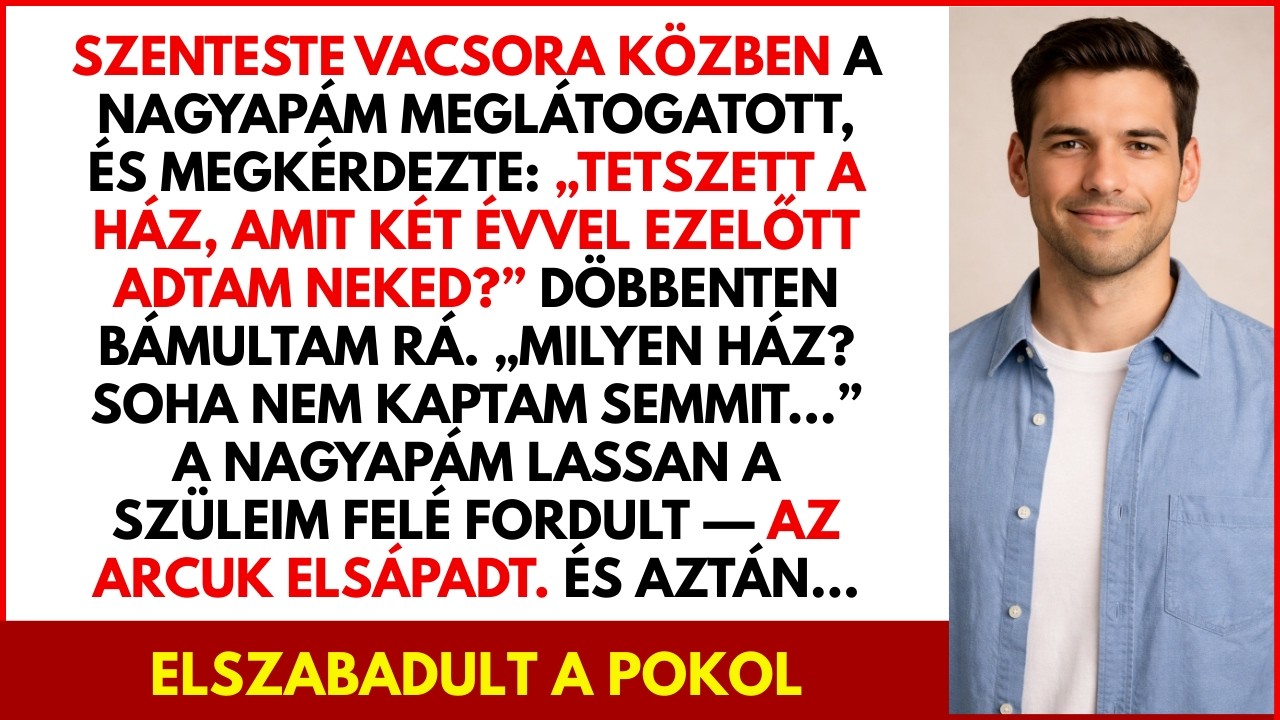A karácsonyi vacsorán a nagypapám megkérdezte: „Tetszett az új ház?” Ledermeredtem. Aztán a szüleim…