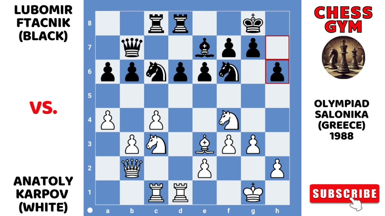 Anatoly Karpov vs Lubomir Ftacnik. Olympiad Salonika (Greece) 1988.