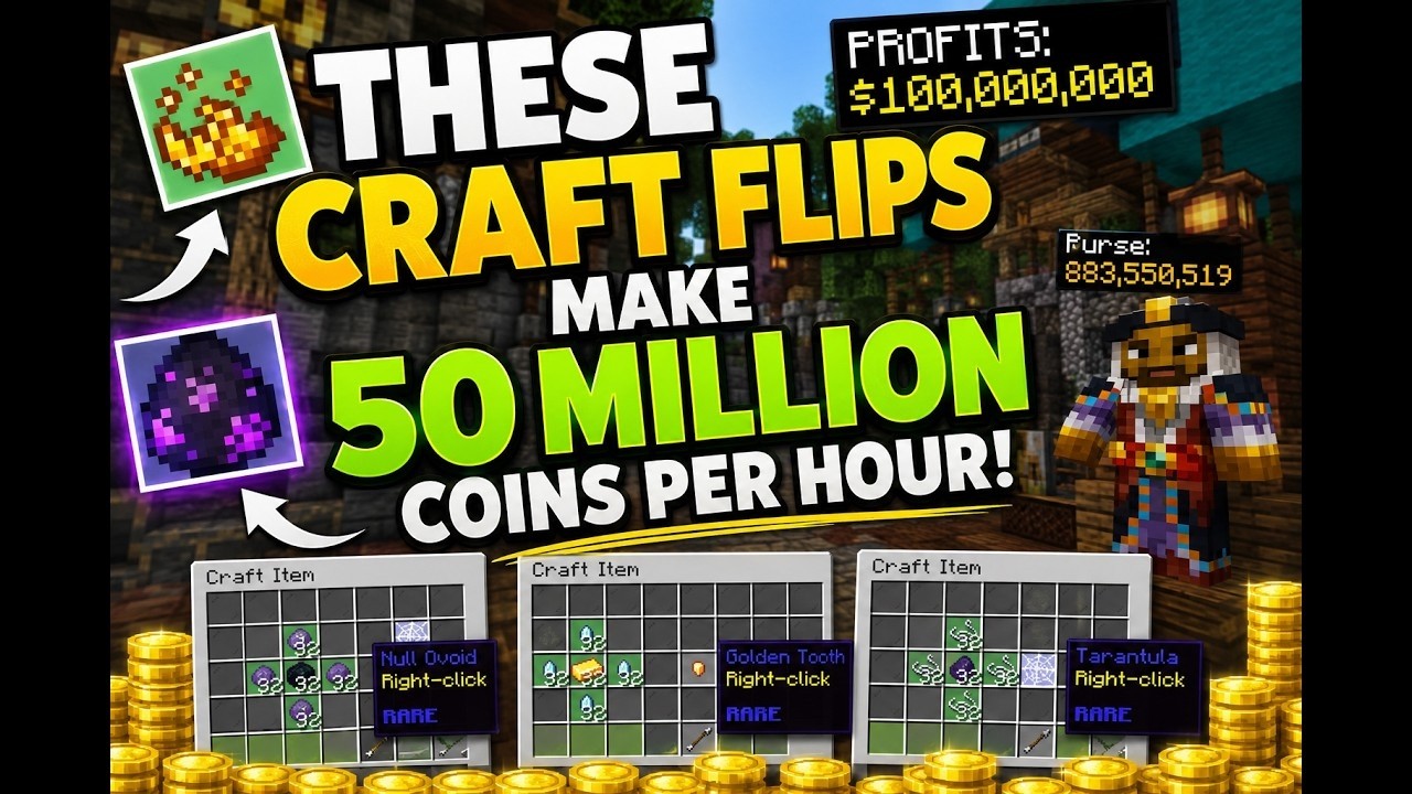 THESE CRAFT FLIPS MAKE 50 MILLION COINS PER HOUR IN HYPIXEL SKYBLOCK!!