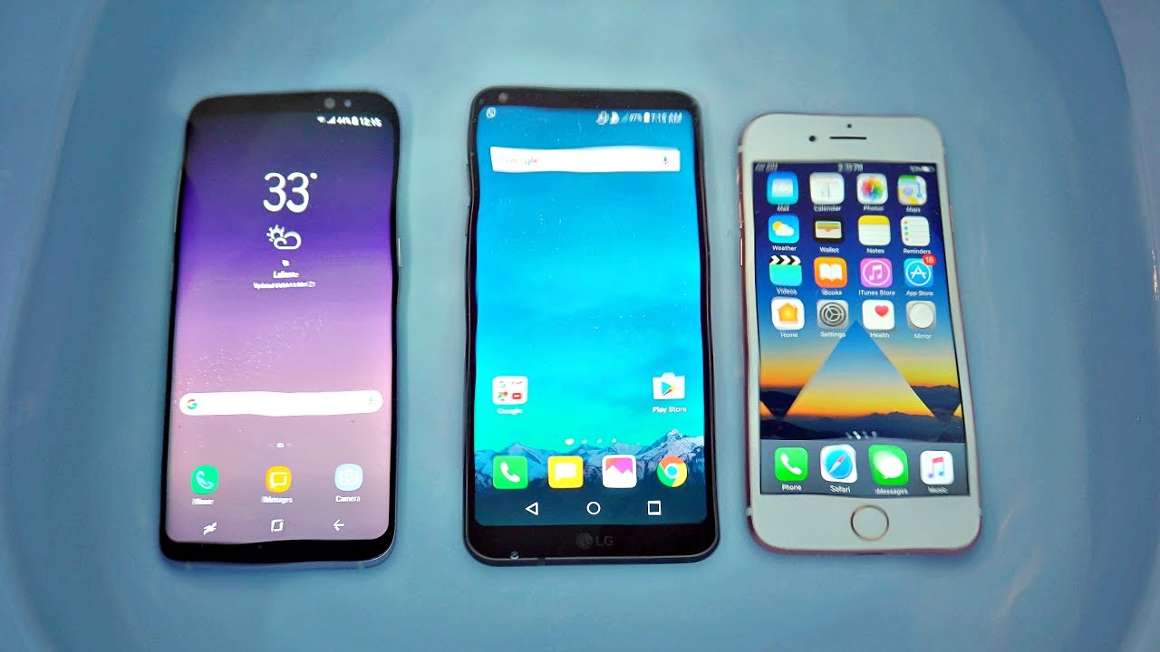 Samsung Galaxy S8 vs iPhone 7 vs LG G6 Water Test! WaterProof?