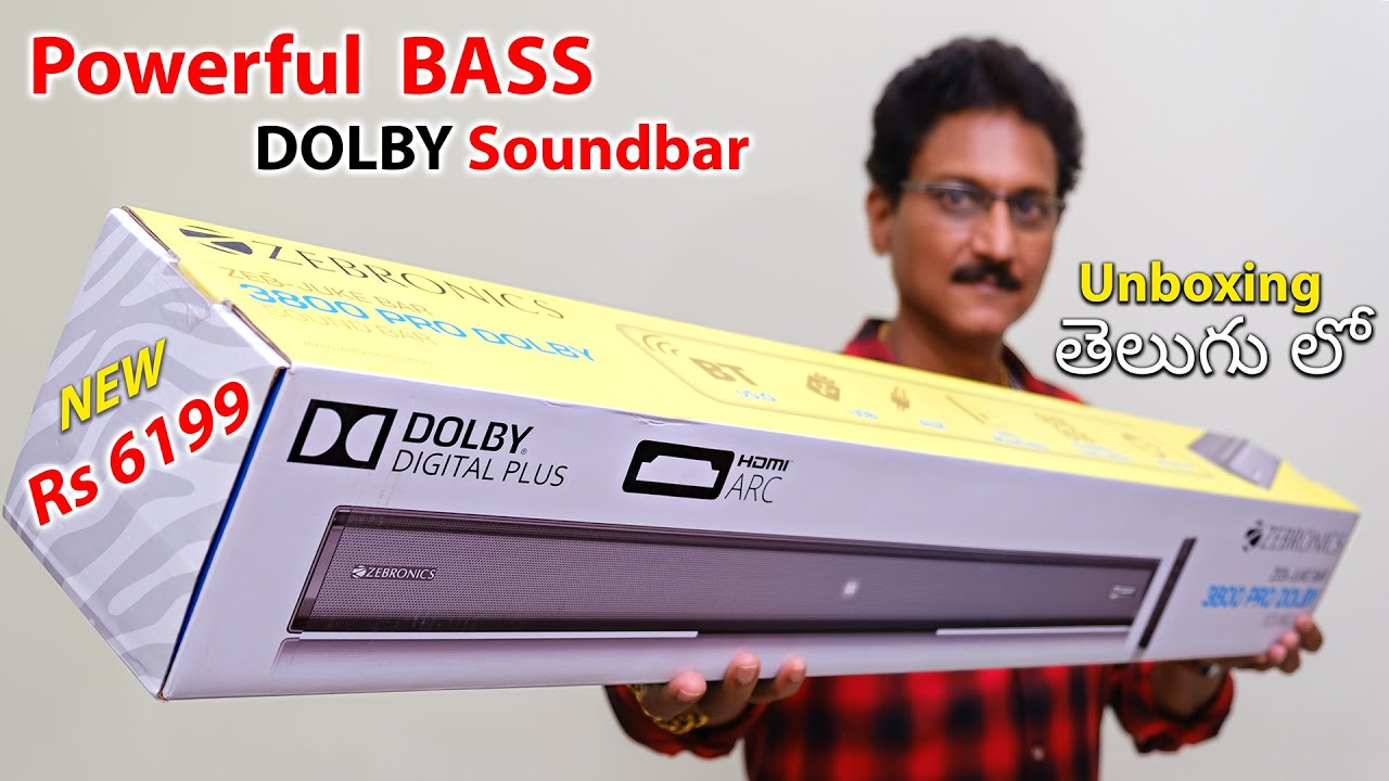 Budget DOLBY Digital Soundbar with Powerful Bass Unboxing in Telugu...😱
