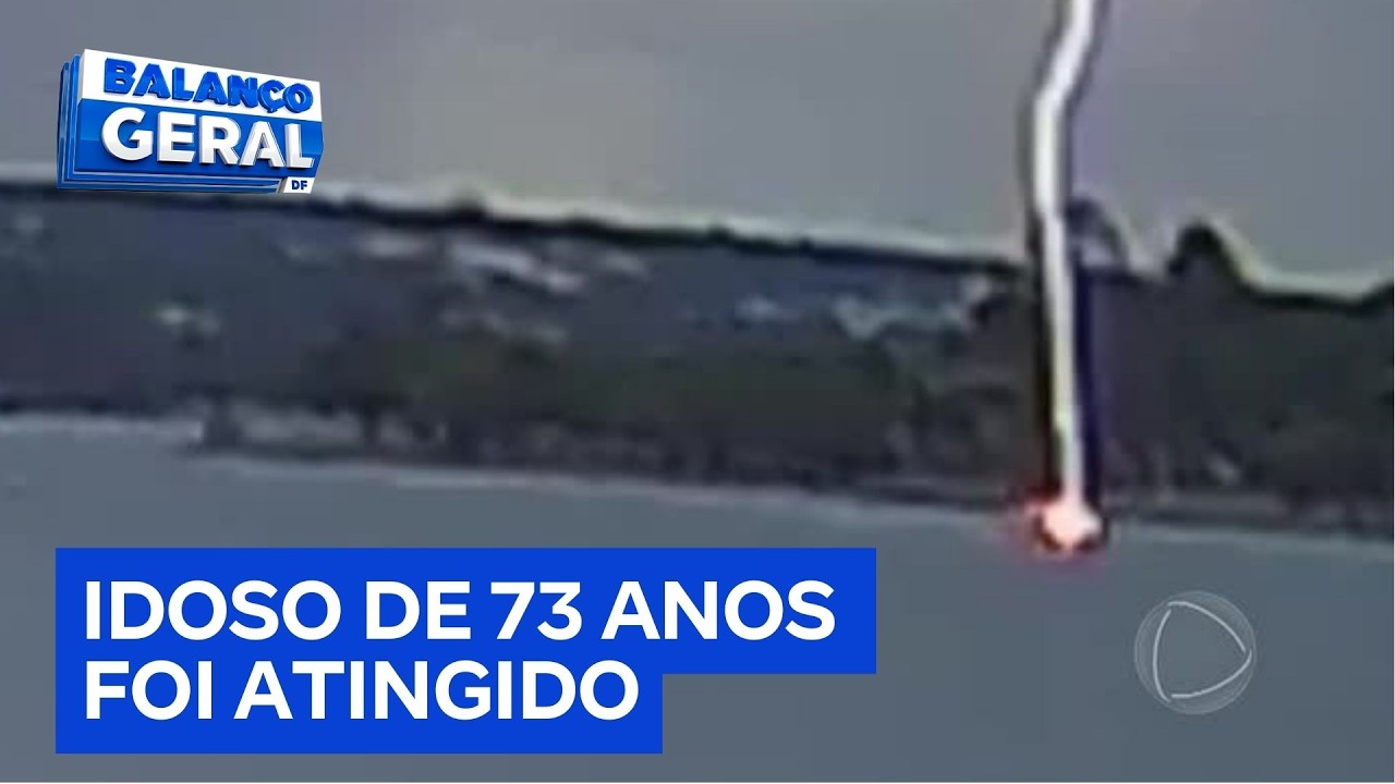 Imagem mostra momento em que raio atinge idoso em canoa no Lago Paranoá | Balanço Geral DF