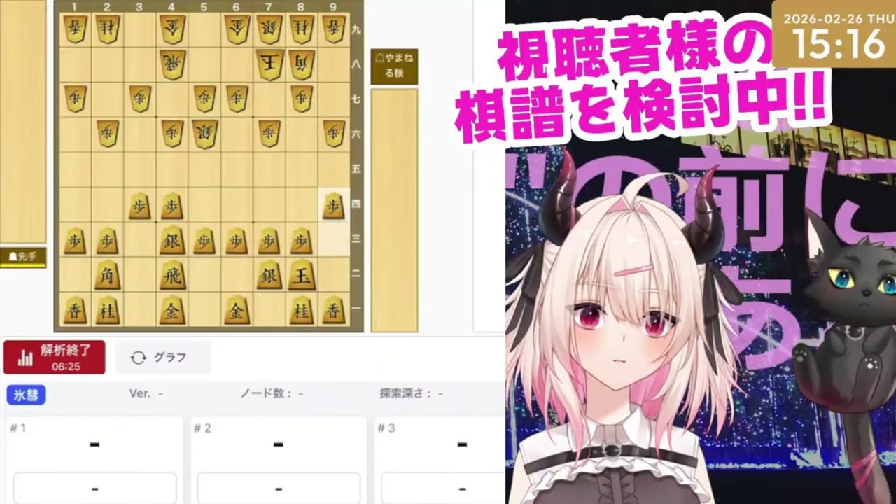 【配信切り抜き】やまねる様の棋譜を検討しました。四間飛車vs右四間飛車【将棋Vtuber・二段】