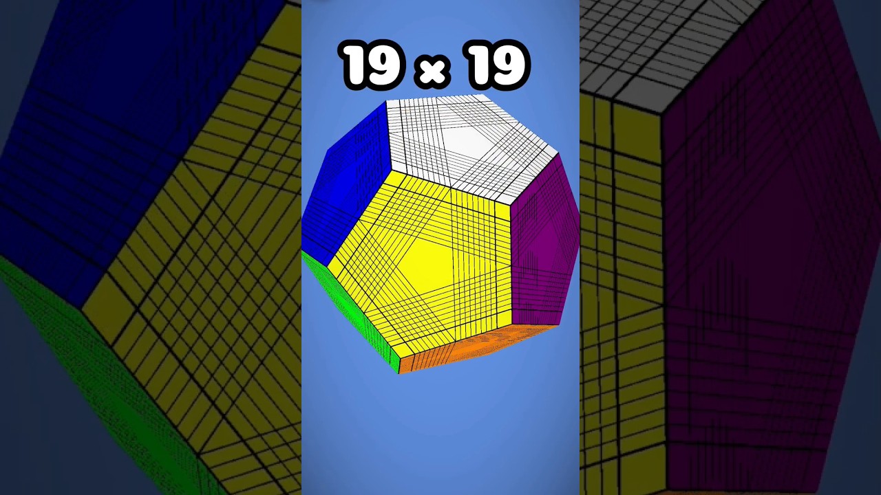 Megaminx cube  1&times;1 to 19&times;19. #shrots #rubikscube #megamix