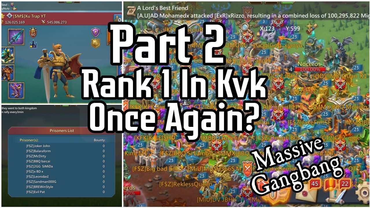 Part 2- F2P SoloTrap Rank 1 In Kvk | How I Got 30m Kills In Kvk | Crazy Gangbangs |