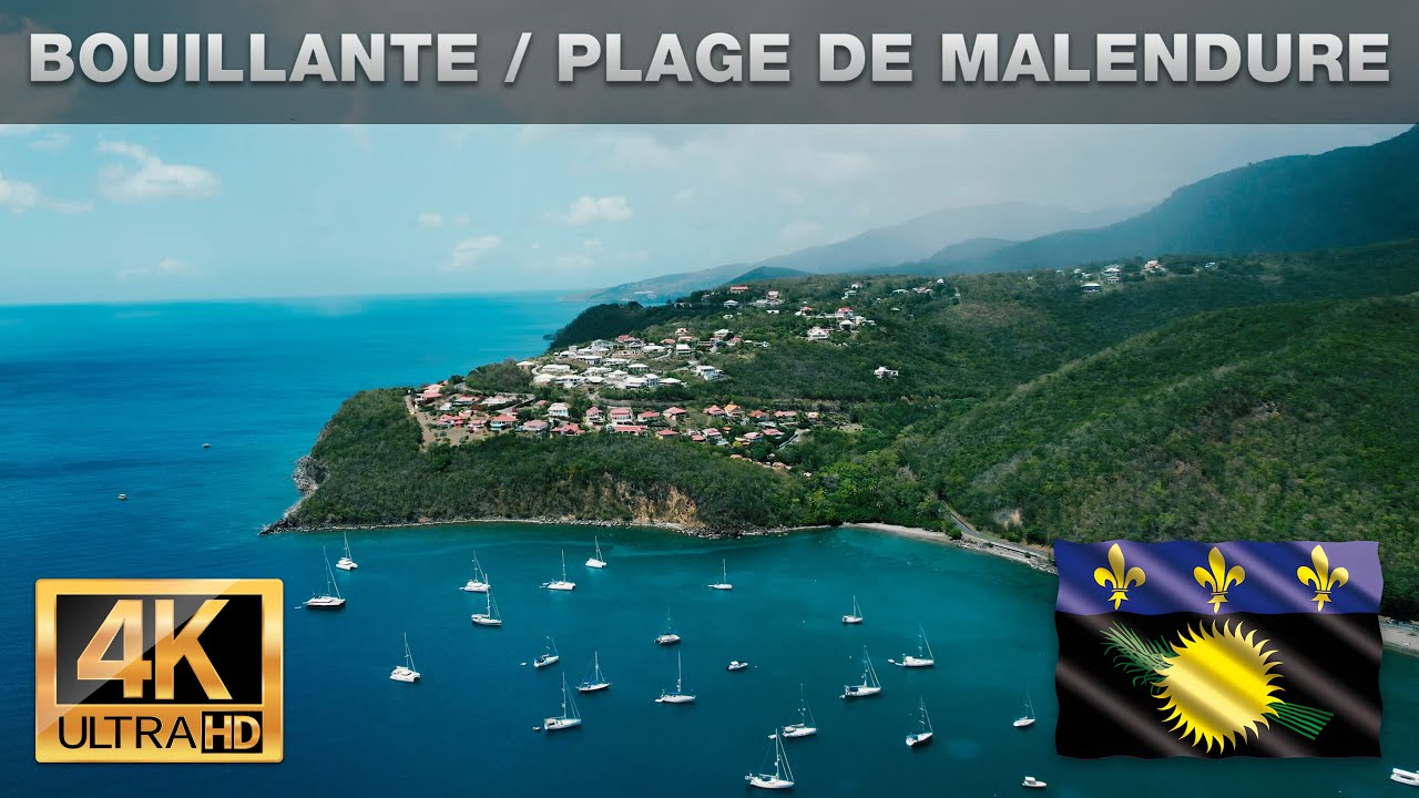 🇬🇵 Guadeloupe - Bouillante / Plage de Malendure by drone (4K 60fps UHD)