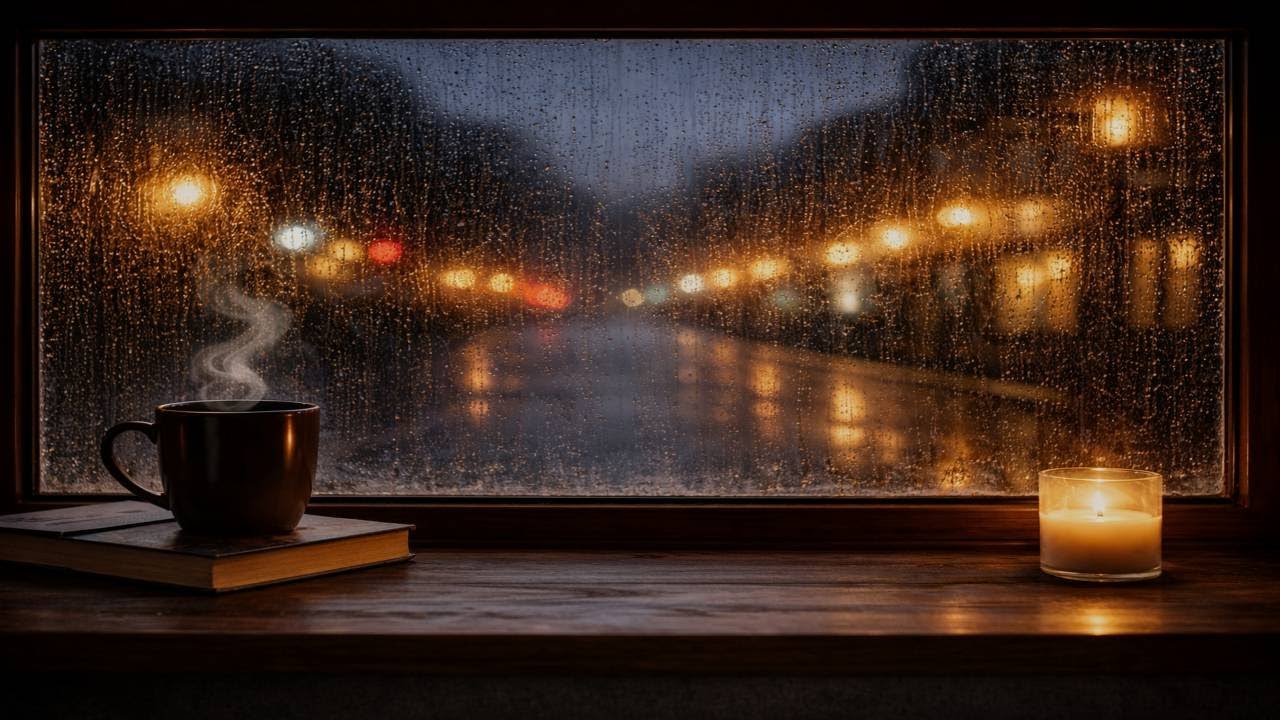 Relaxing Rain on Window 🌧️ | Cozy Ambience for Sleep & Study (1 Hour)